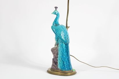 Polychrome ceramic lamp in the shape of a...