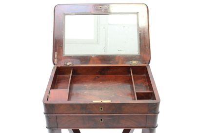 Mahogany veneer work table with a drawer...