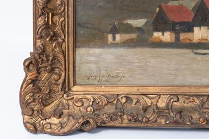 20th century school.
Lake landscape, oil...