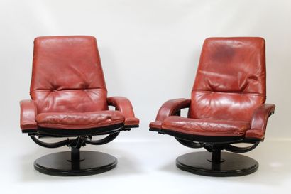 ORIGINAL NELO SWEDEN.
Pair of burgundy leather...