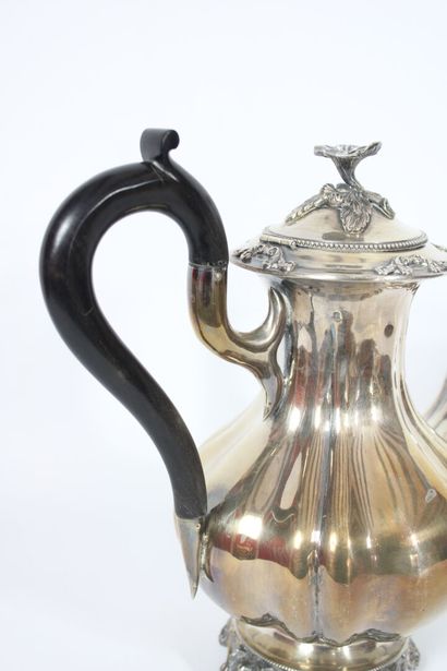 A 925/1000 silver Rocaille-style coffee pot...