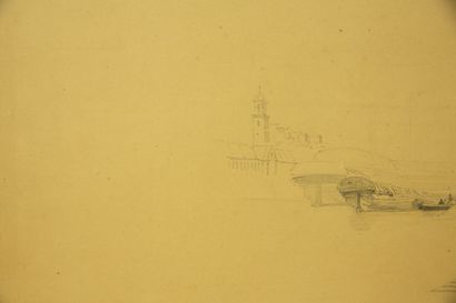 Nineteenth century school.
Shipyard, pencil...