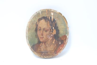 Portrait of a Saint, oil on panel. 18th century.
Dimensions:...
