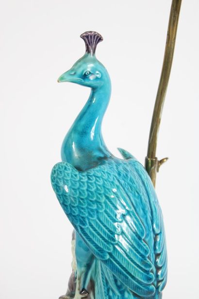 Polychrome ceramic lamp in the shape of a...