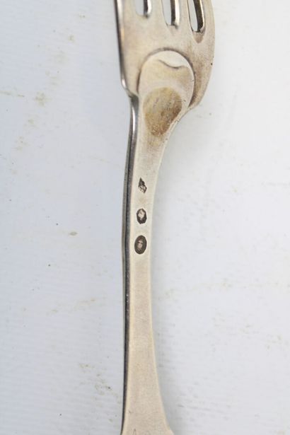 Silver flatware including spoon and fork,...