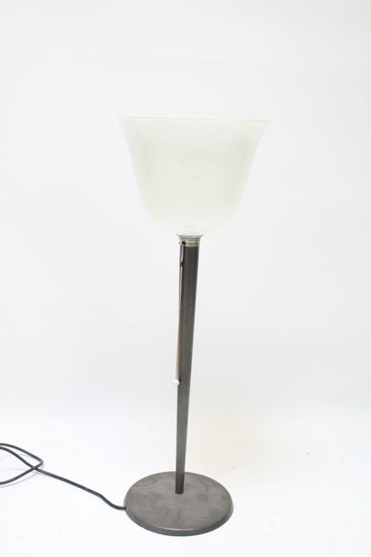 Mazda lamp with metal base and opaline tulip....