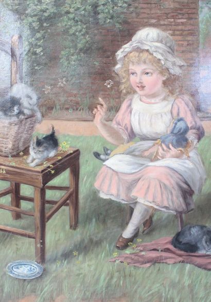 School of the XIXth century.
Little girl...
