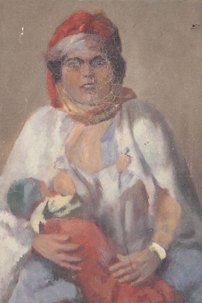 School of the XIXth century.
Woman with child,...