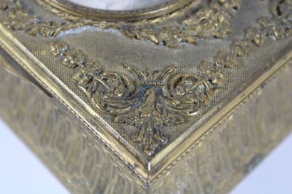 Chased bronze jewelry box decorated with...