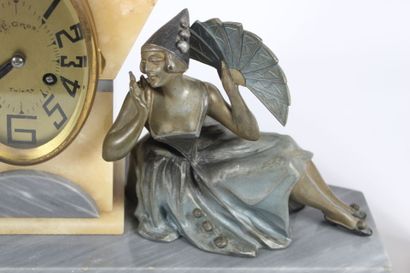 Mantelpiece depicting Arlequin and Colombine,...