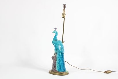 Polychrome ceramic lamp in the shape of a...