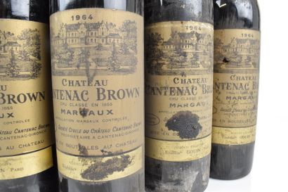 6 bouteilles de MARGAUX 1964 du Château CANTENAC...