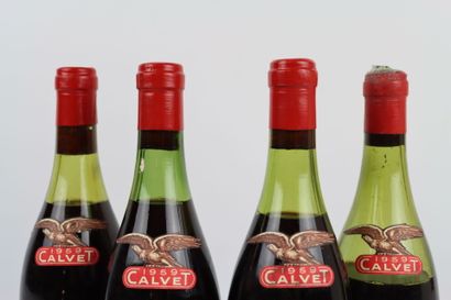 4 bouteilles de BEAUNE 1959 du Domaine CALVET...