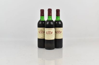 3 bouteilles de MARGAUX 1978 Pavillon Rouge...