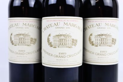 3 bouteilles de MARGAUX 1989 du Château MARGAUX...