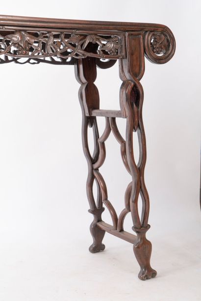 CHINA.
Carved wood console decorated with...