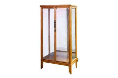 Ash wood display case with three shelves,...