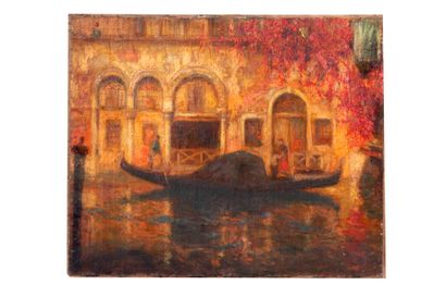 20th century school.
View of Venice, oil...