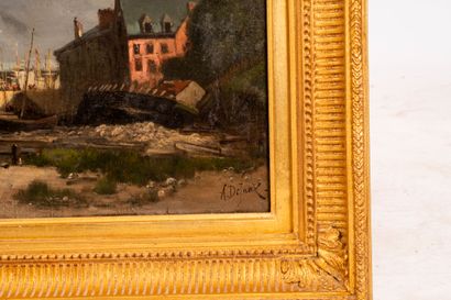 Alexandre DEFAUX (1826-1900).
Seaside landscape,...