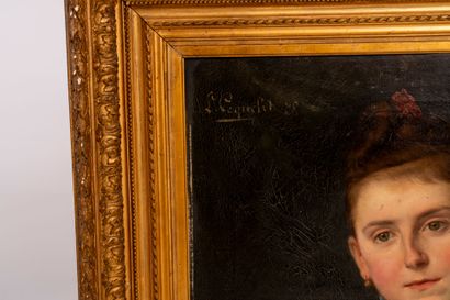 Louis COQUELET (XIX-XX).
Portrait of a Young...