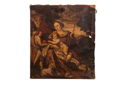 Ecole du XVIIème siècle.
Vierge à l'enfant...