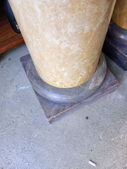 Pair of columns in beige marble called Sienna...