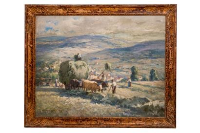 Claude Honoré HUGREL (1880-1944).
Farm scene,...