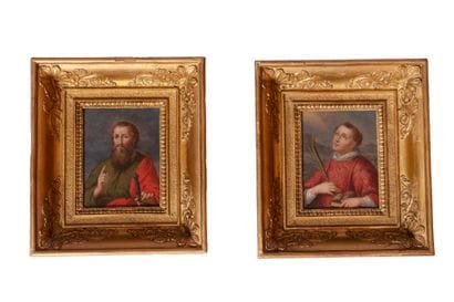 École du XVIIIème siècle.
Portraits de Saint...