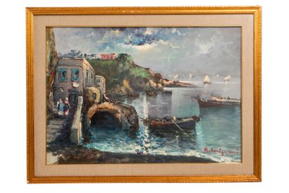 Roberto CARIGNANI (1894-1975).
Seaside, oil...