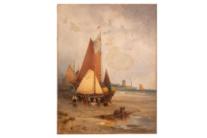 Michel BOUQUET (1807 - 1890) 
Beachfront....
