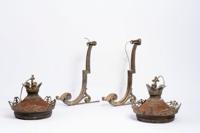 Pair of iron lanterns with gallows. 
Napoleon...