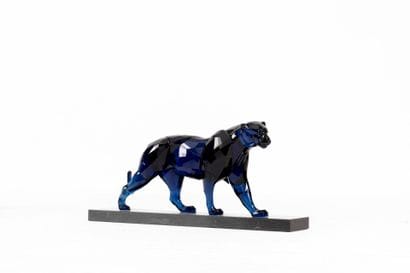 SWAROVSKI
Leopard in bluish faceted crystal,...
