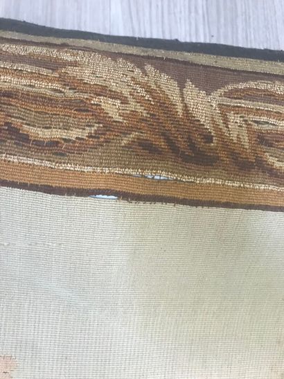 Tapestry depicting a galant scene.
Dimensions:...
