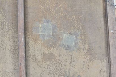 19th century school.
Naval battle, oil on...