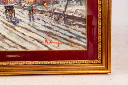 Roberto CARIGNANI (1894-1975).
Snowy landscape,...