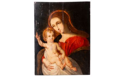 Ecole du XVIIIème siècle.
Vierge à l'enfant....