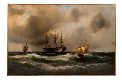 Rudolf HARDORFF (1816-1907).
Marine, oil...