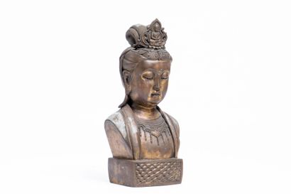 ASIA.
Bronze bust of a divinity. A stamp...