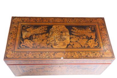 ASIA.
Lacquered wood chest decorated with...