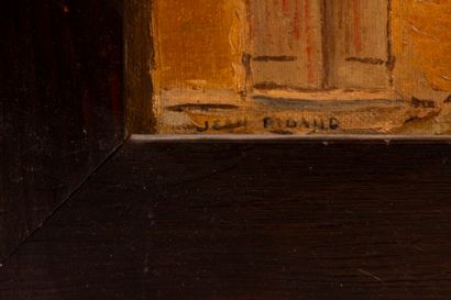 Jean RIGAUD (1912-1999).
Ruelle animée, huile...