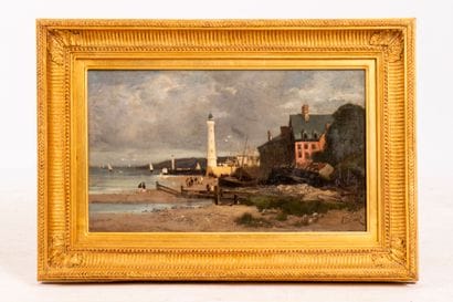Alexandre DEFAUX (1826-1900).
Seaside landscape,...