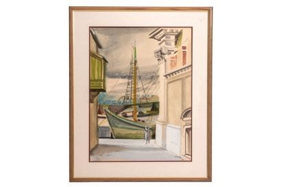 Camille HILAIRE (1916-2004).
Vue de navire...