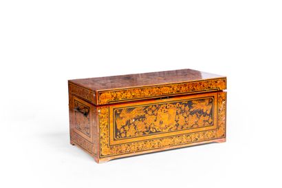 ASIA.
Lacquered wood chest decorated with...