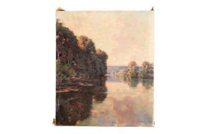 Jules Alexis MUENIER (1863-1942). 
Lakescape...