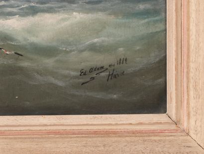 Edmond ADAM (1868-1938).
Marine, oil on canvas....