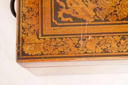 ASIA.
Lacquered wood chest decorated with...