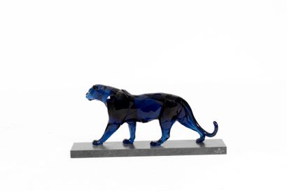 SWAROVSKI
Leopard in bluish faceted crystal,...