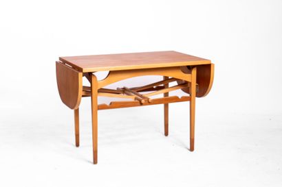 Scandinavian rectangular table with built-in...