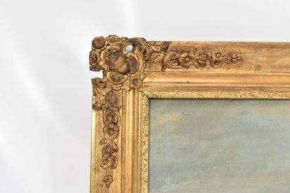 19th century school.
Naval battle, oil on...