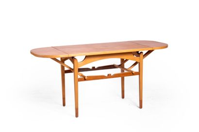Scandinavian rectangular table with built-in...